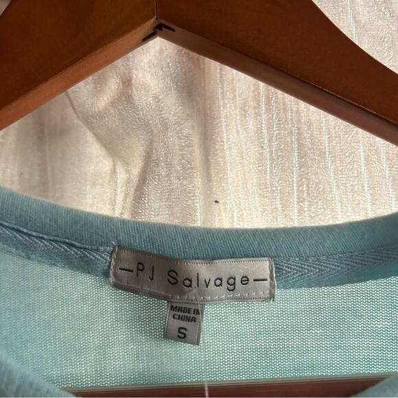 PJ Salvage Love Rainbow Graphic Crewneck Sweatshirt Blue Pajama Lounge Top NWT S - Picture 4 of 6